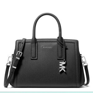 Michael Kors Laila Small Leather Satchel Bag- Black